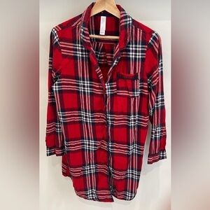 Stars Above plaid flannel sleep dress